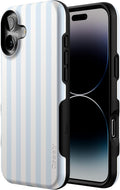 Casely iPhone 16 Case | Blue Stripes | Sunday Best | Compatible with MagSafe | Bold Protective Design