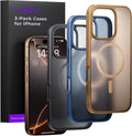 LISEN 3 in 1 Shockproof for iPhone 17 Pro Max Case [2025 Upgrade] (Compatible with Magsafe & Shockproof Military-Grade Protection) Magnetic phone cover funda para iphone 17 pro max, 3-Color Set